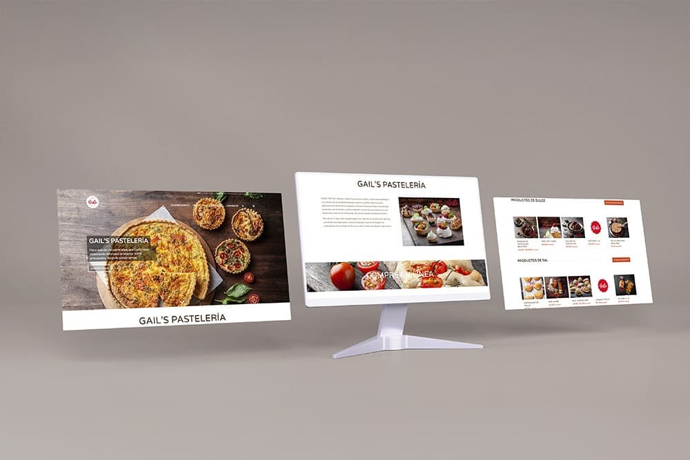 Mockup de la tienda en línea desarrollada para GAILS