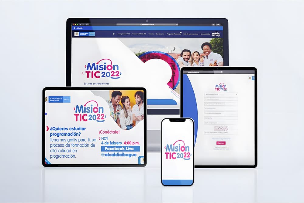 Mockup del portal informativo desarrollado para el Ministerio TIC