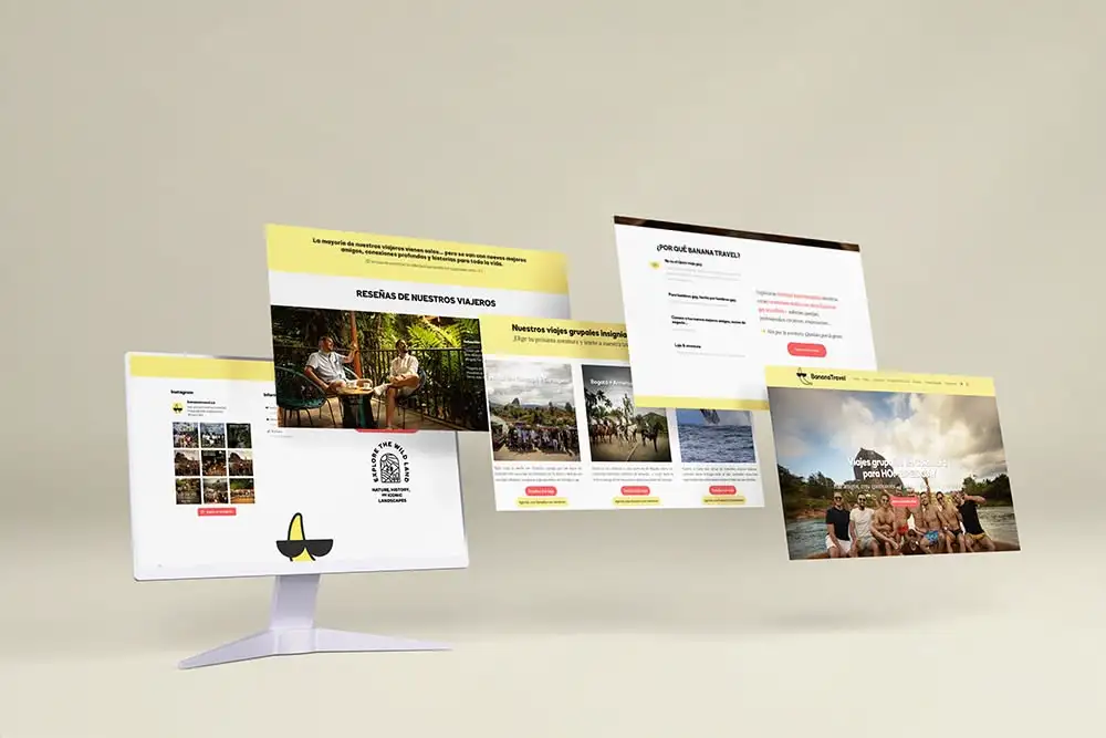 Banana Travel website mockup