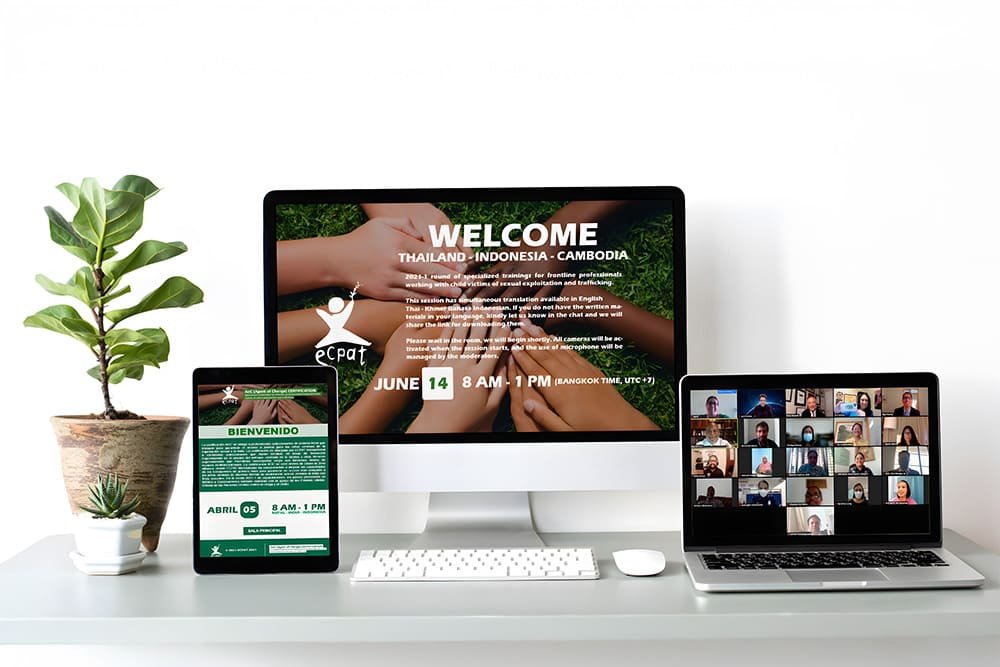 Mockup del sitio web institucional desarrollado para la organización ECPAT