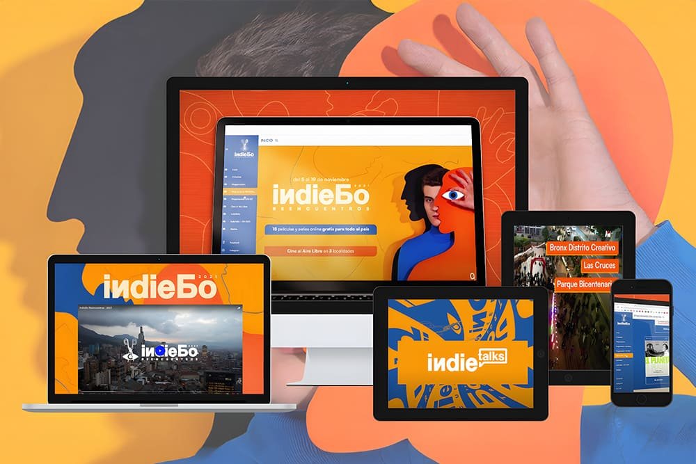 Mockup de la plataforma virtual desarrollada para Indibo